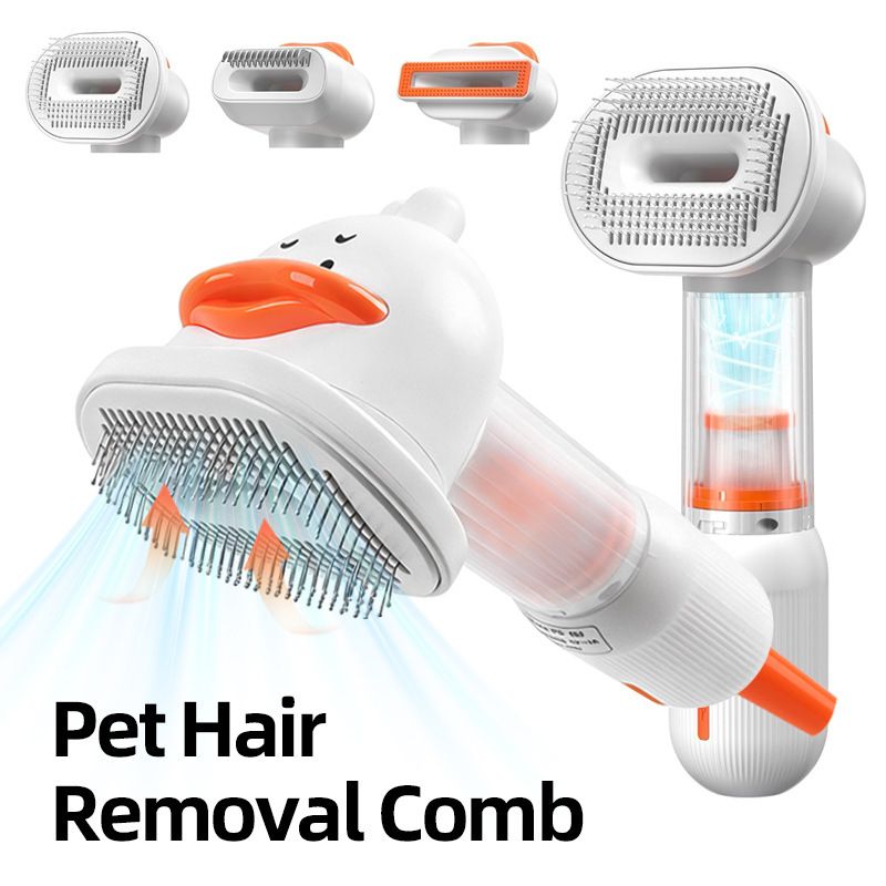 4-in-1 Deshedding Grooming Brush with Hair Collection Chamber