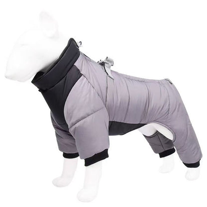 Grey Winter Warmer padded full-cover dog coat