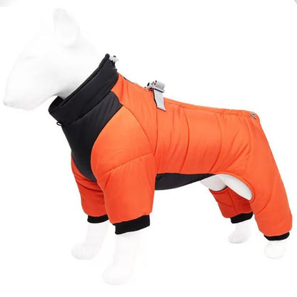 Orange Winter Warmer padded full-cover dog coat