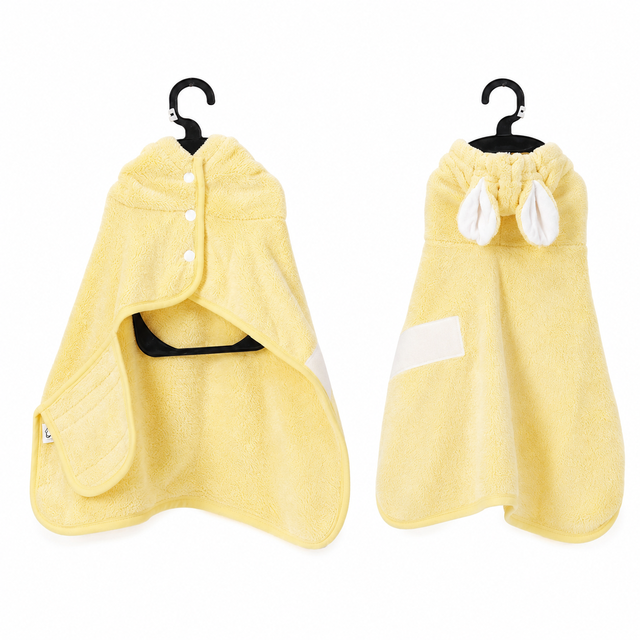 Dog Drying Robe — Coral Fleece with Rabbit Ears